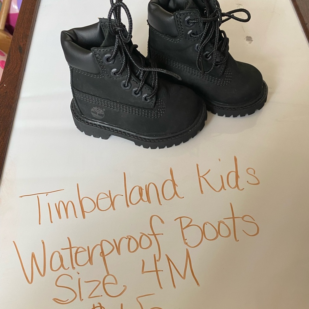 Timberland Kids Black Lace-Up Boots